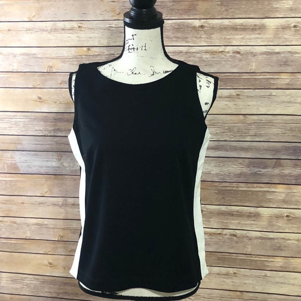 Lauren Ralph Lauren blk sleeveless top w/cream - S